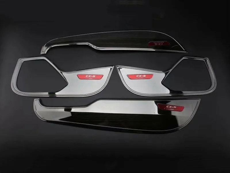 Black-red Автомобильный Дверной коврик из нержавеющей стали подушка с автомобилем наклейки 4 шт./компл. для Mazda CX5,- KF автостайлинг - Название цвета: Black-red