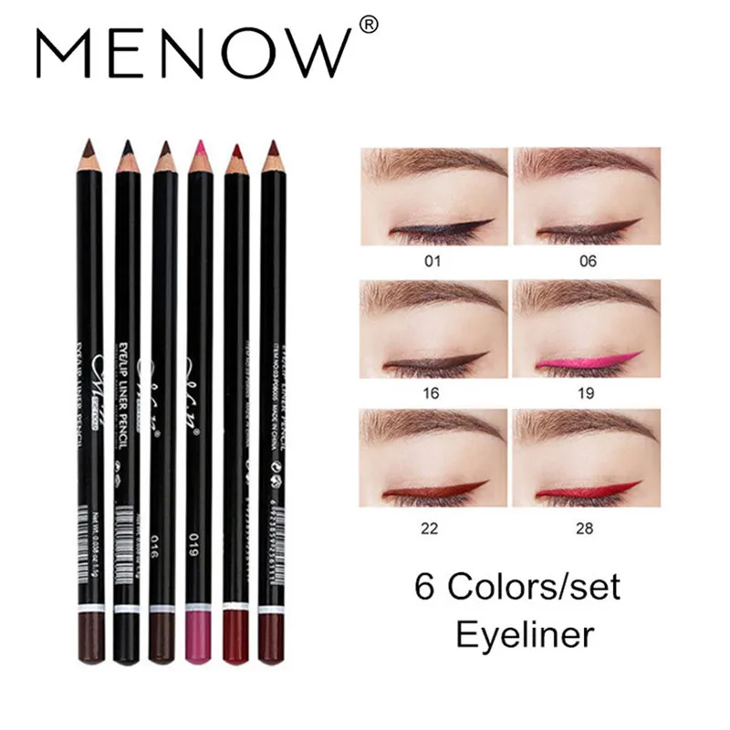 Бренд MENOW 6 цветов/набор подводка для глаз карандаш долговечный