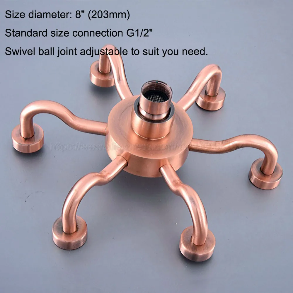 8-дюймовая насадка для душа в современном стиле старинная красная Медная Отделка