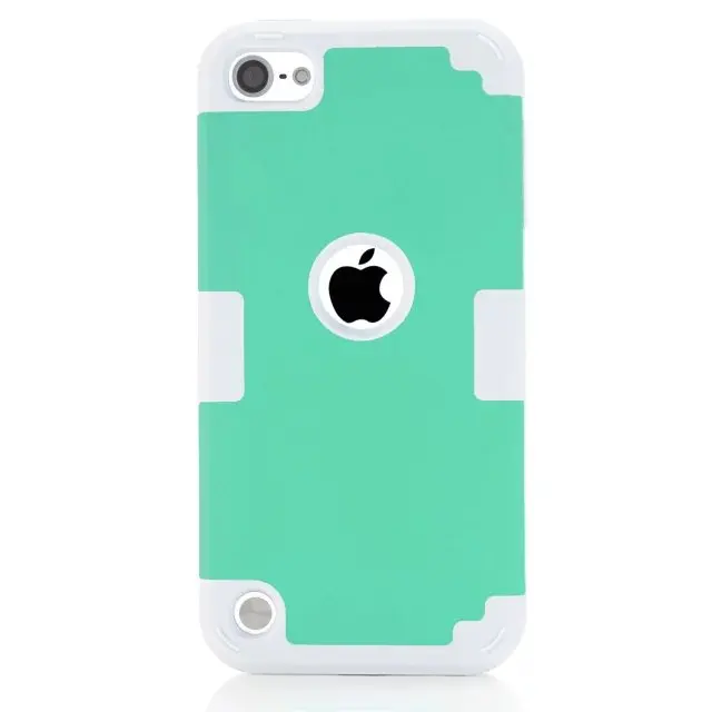 Mint Gray Чехол для iPod Touch 7/Touch 6th/5th поколения, ударопрочный силиконовый резиновый бампер+ жесткий гибридный защитный чехол - Цвет: Mint Gray