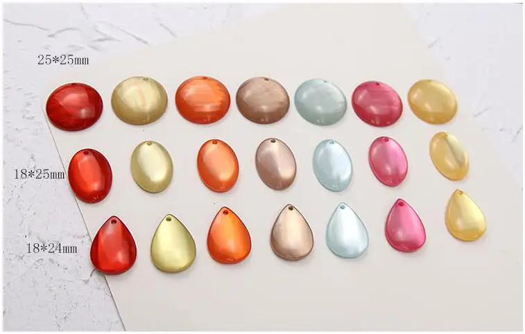 Новый стиль 40 шт./лот Цветные Печатные геометрические круглые/овалы/капли в форме