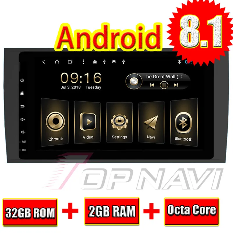 Автомобильный GPS-навигатор TOPNAVI 8 дюймов Android 1 для Porsche Cayenne 2003 2004 2005 2006 2007 2008 2009 2010