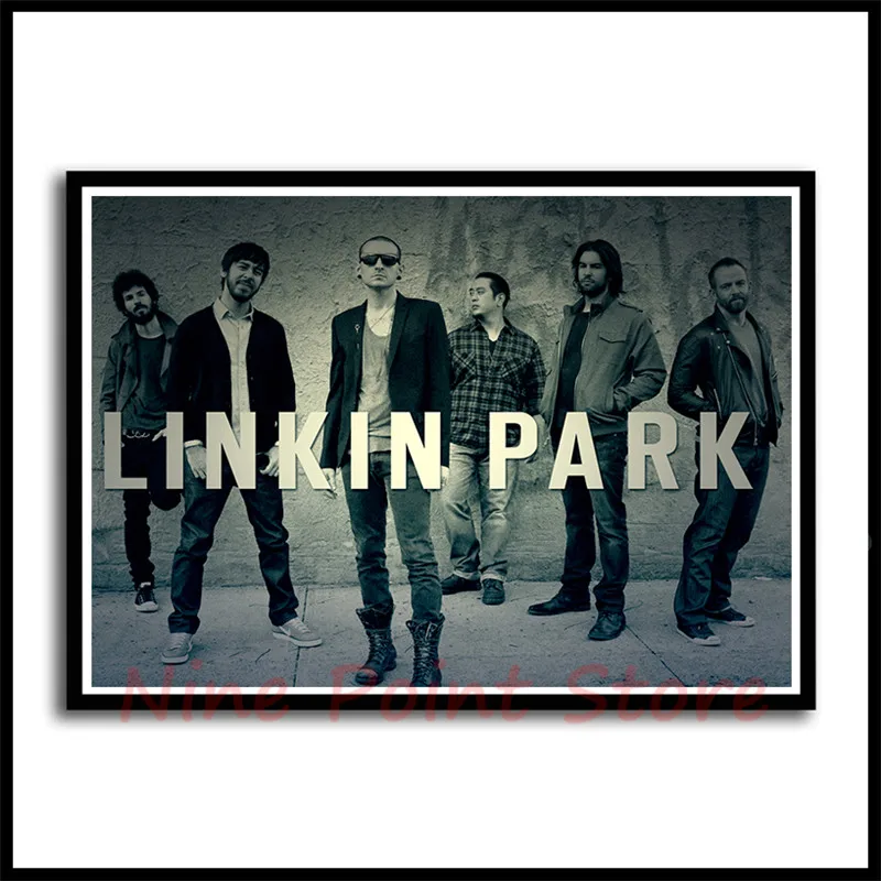 Рок-Группа Linkin Park с белым покрытием бумажные плакаты постер для бара/Кафе Ретро плакат декоративной живописи бескаркасные - Цвет: Цвет: желтый