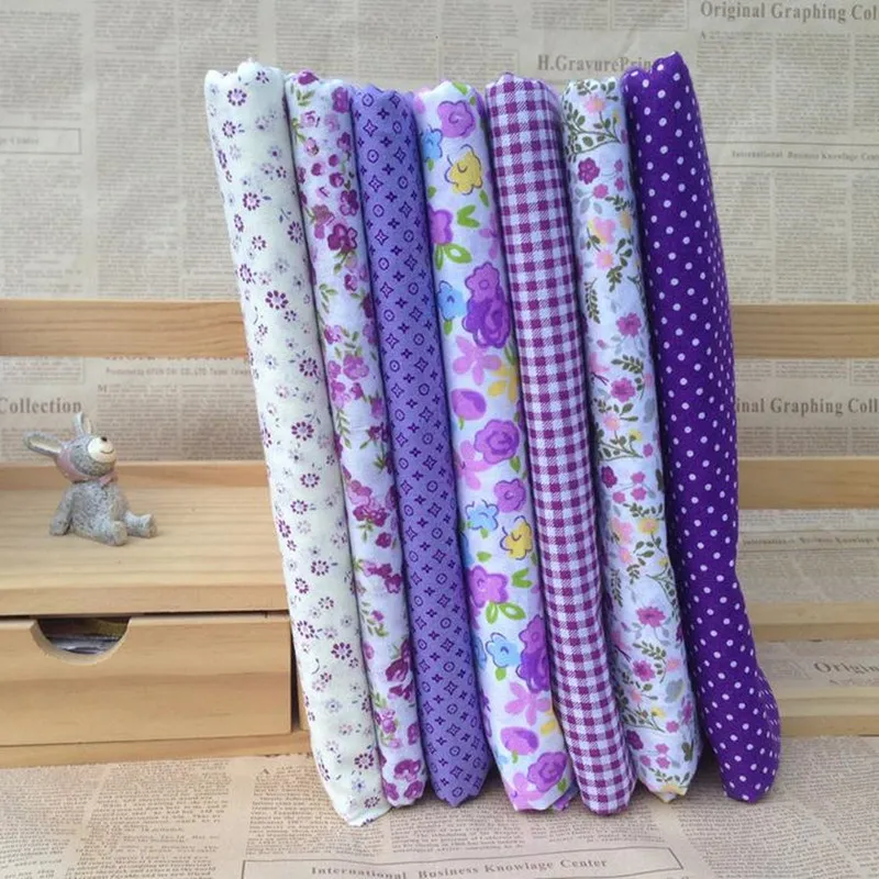 7 шт. 25*25 см Новое поступление фиолетовая Цветочная сетка 100% хлопок ткань для