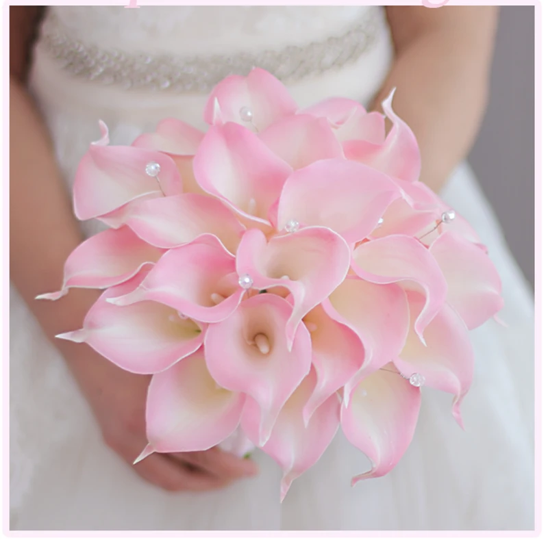 Ivory Pink Purple Calla Lily Wedding Flowers Bridal Bouquets Artificial Bouquet Bridesmaid De Mariage Rose | Свадьбы и торжества