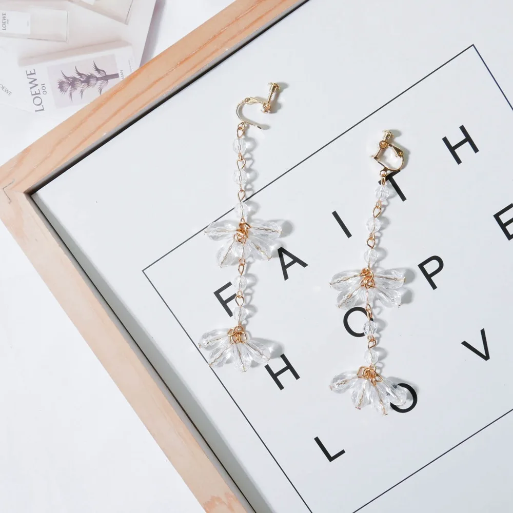 Японский и корейский модные длинные Стиль простой безухий серьги | Украшения