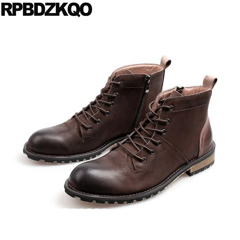 Ботильоны мужские армейские кожаные ботинки на шнуровке роскошные стильные из
