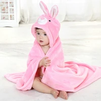 baby cartoon animal cosplay photo props receiving blanket flannel cute pink rabbit design newborn infant bath sleeping robe