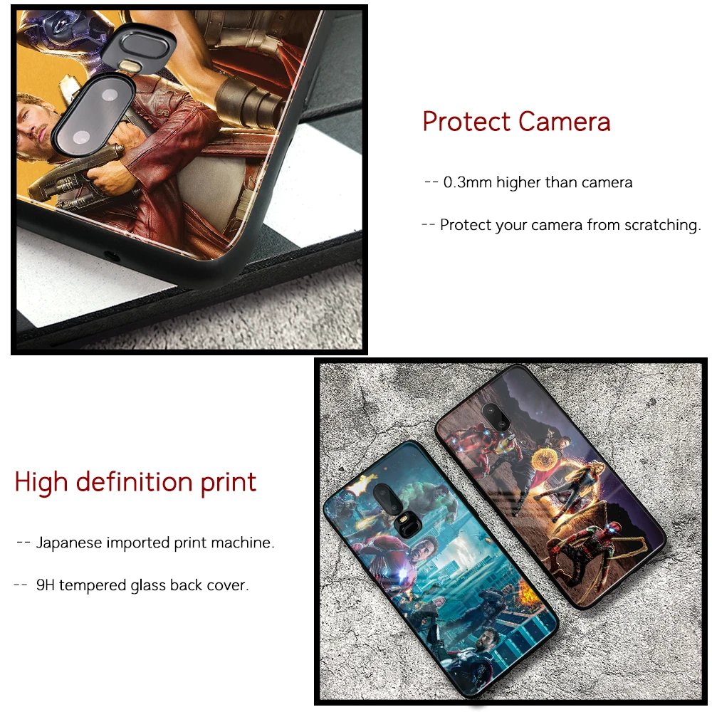 Чехол для Oneplus 6T стеклянная задняя крышка super hero 7 pro coque 1 + 5 5t 6 6t |