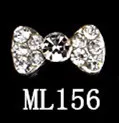 ML156 10 шт./лот, популярный бант, прозрачный дизайн ногтей Стразы, кристалл, галстук-бабочка, сплав, бант, для ногтей, dekor, аксессуары, 18 дизайнов - Цвет: ML156