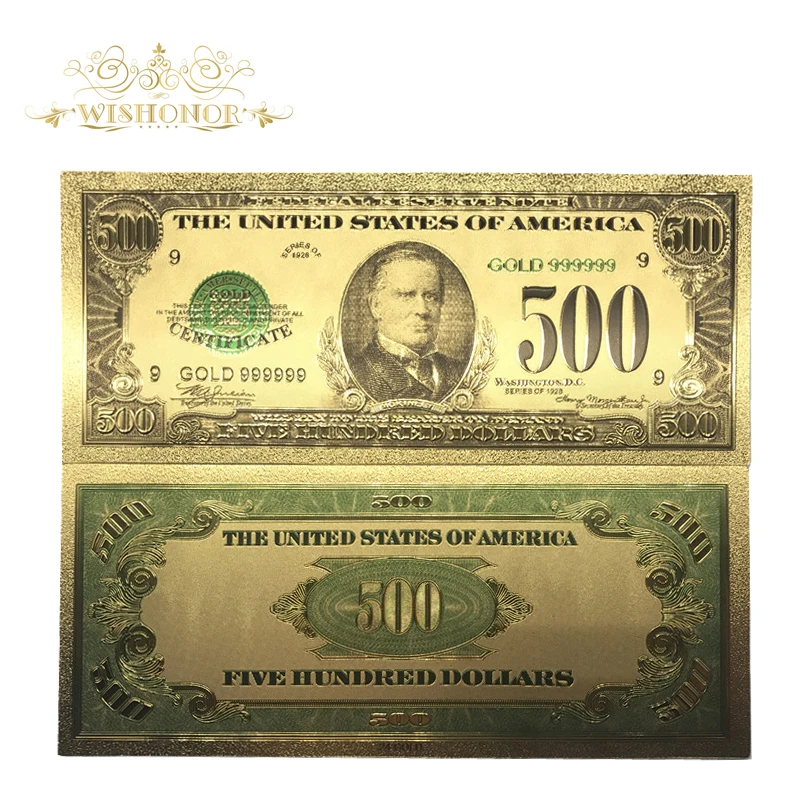 10 шт./лот American 1918 Edition 500 долларов банкнот 24k Золотая фольга для копия мировой