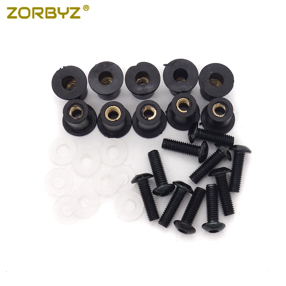 ZORBYZ 10 шт. M5 мотоциклы лобовое стекло Винты Болты Комплект хорошо гайки шайбы |