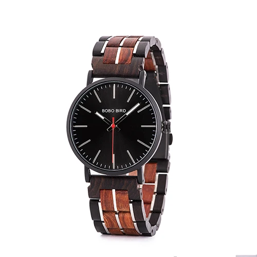 S19-1 Relogio Masculino BOBO BIRD деревянные часы мужские металлические часы Мужские кварцевые Роскошные наручные часы лучший бренд класса люкс нержавеющая сталь - Цвет: S19-1