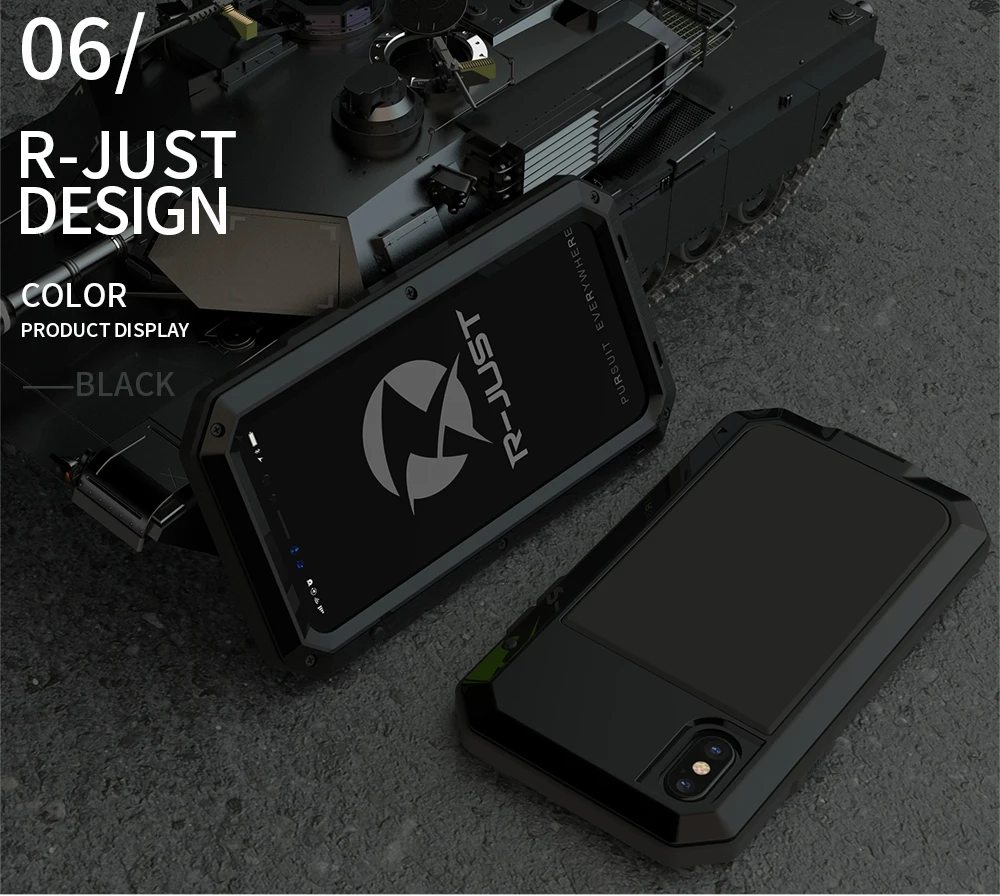 Outdoor Heavy Duty Doom Armor Shockproof Metal Case For iPhone XS MAX XR X 7 8 6 6S Plus 5 SE 5S 4 4S Dustproof Protection Cover