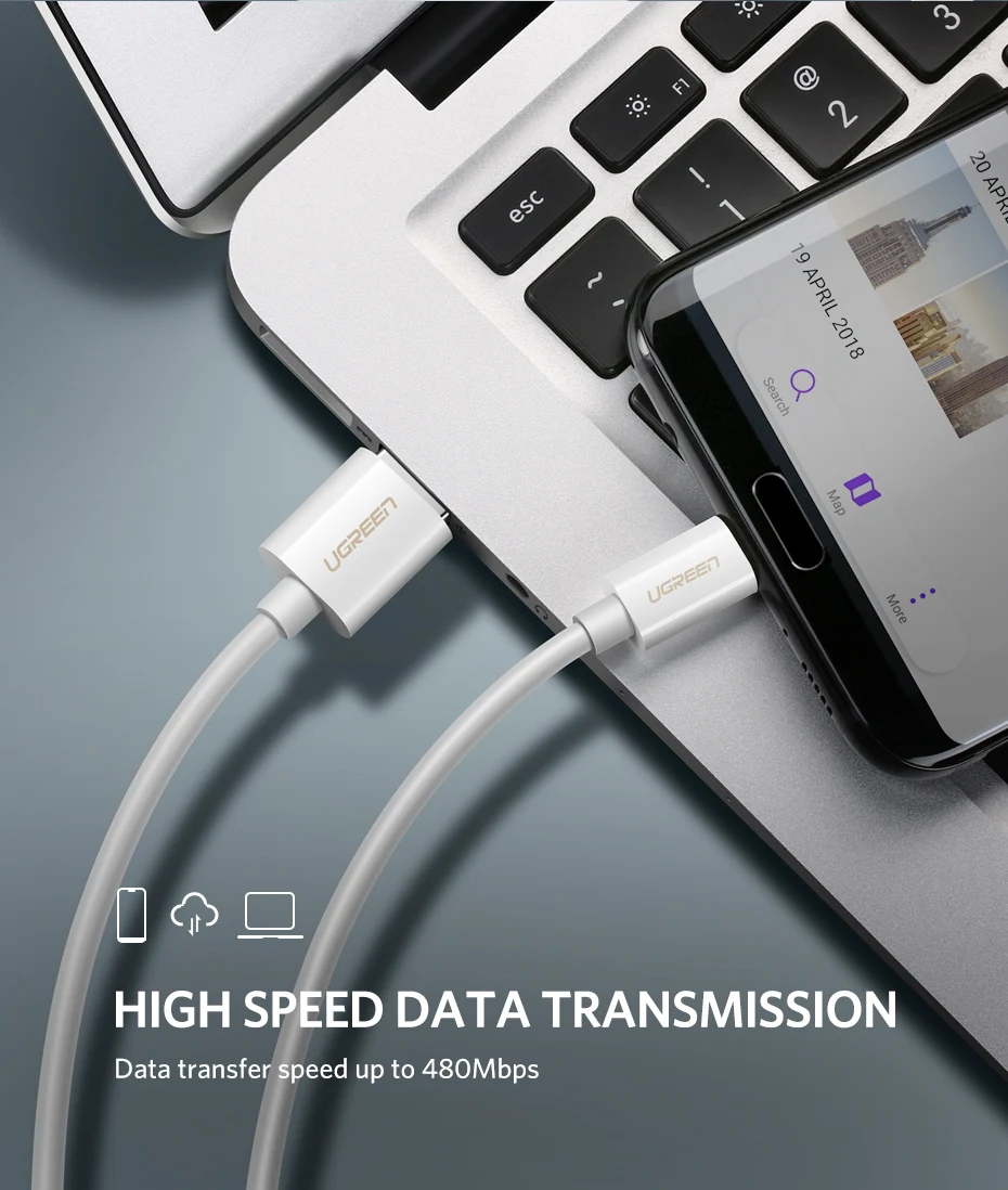Ugreen 5A usb type-c кабель для быстрой зарядки samsung s8 s9 huawei P20 lite P30 mate 20 pro xiaomi 9 Зарядное устройство usb c кабель короткий 2 м