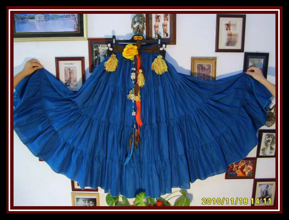 

4Tiered 20Yards100%Cotton Tribal Belly Dance Skirt EH20