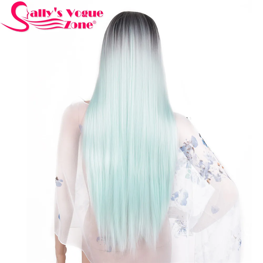 Фиолетовый Sallyhair термостойкие 24 дюймов длинные волнистые косплей синтетические парики 280 г Омбре черный серый фиолетовый парик без кружева для женщин - Цвет: Фиолетовый