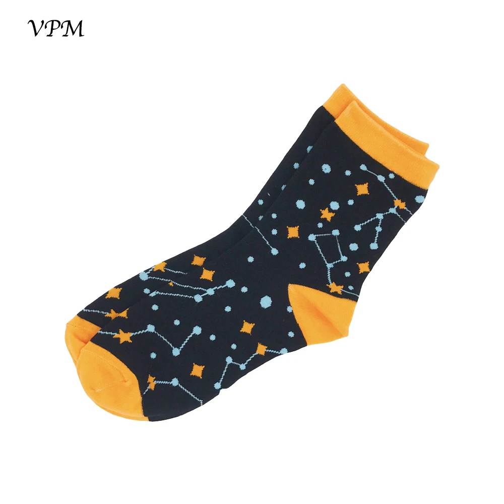 VPM, хлопковые женские носки, повседневная Милая уличная одежда, дизайн, забавные чужеродные свиньи, собаки, кошки, космический Принт, подарок для девочки - Цвет: C291