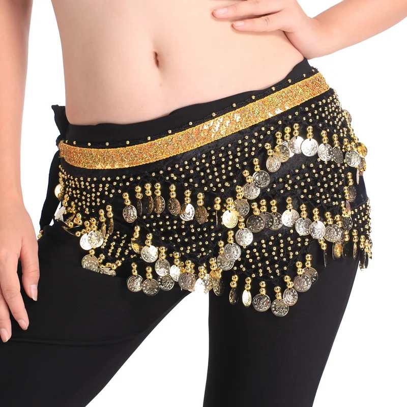 

Women Belly Dance Hip Scarf Female 176 PCS Coin Belly Dance Belt Indian Dance Waist Chain Belly Dance Costume Accessories 89