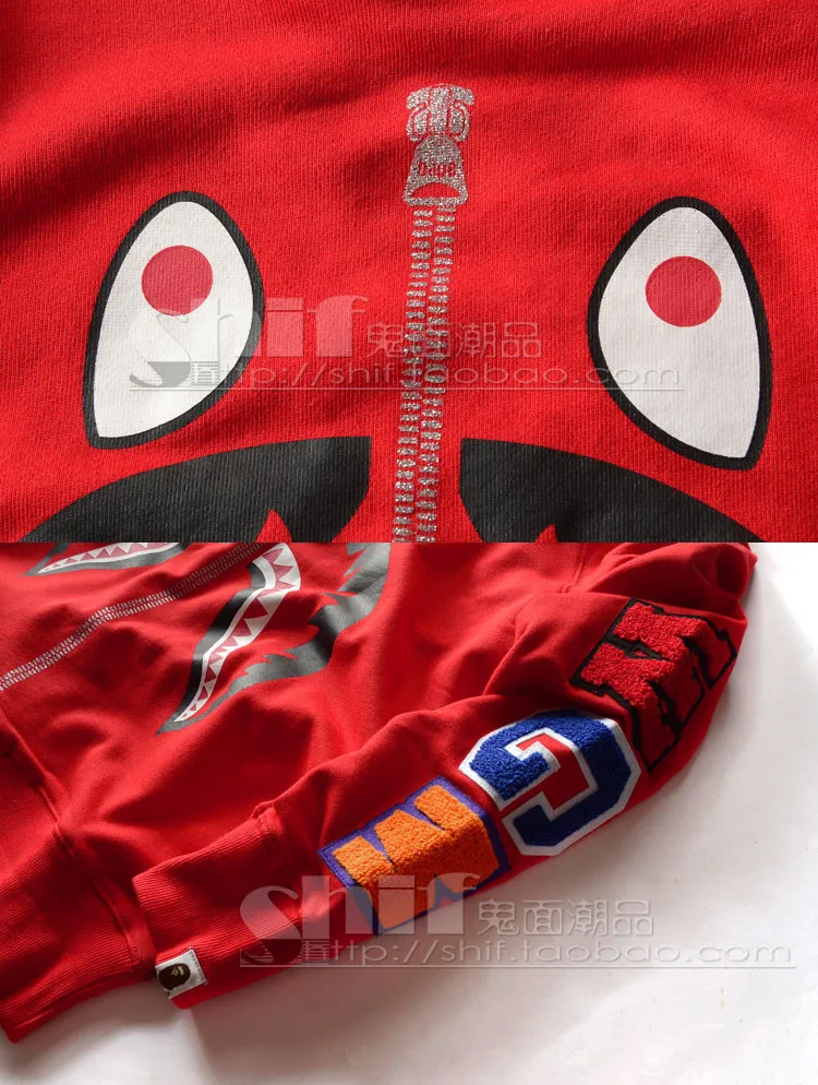 Bape новые люди толстовка камуфляж акулы молния печать толстовки хип хоп улица