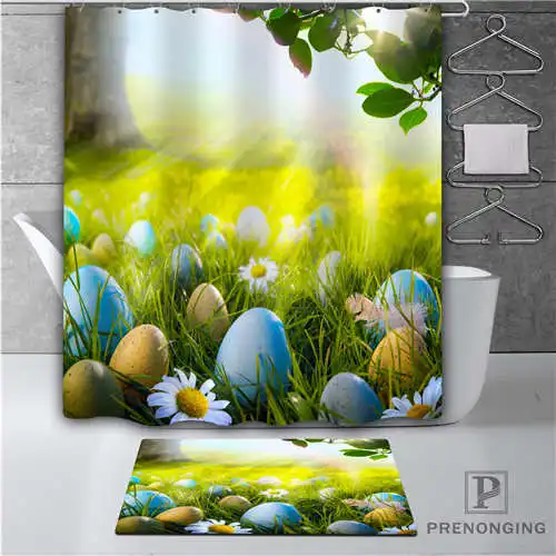 Изготовленный На Заказ puppy_eggs_bag_easter(1) водонепроницаемый душевой занавес дверной коврик домашняя Ванна Ткань полиэстер для ванной разные размеры#18-10-18-(3 - Цвет: Shower Curtain