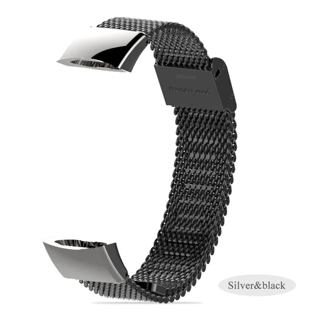 Металлический ремешок Mijobs для huawei Honor Band 3, ремешок для часов, браслет из нержавеющей стали для huawei Honor Band 3, умные аксессуары - Цвет: silver and black