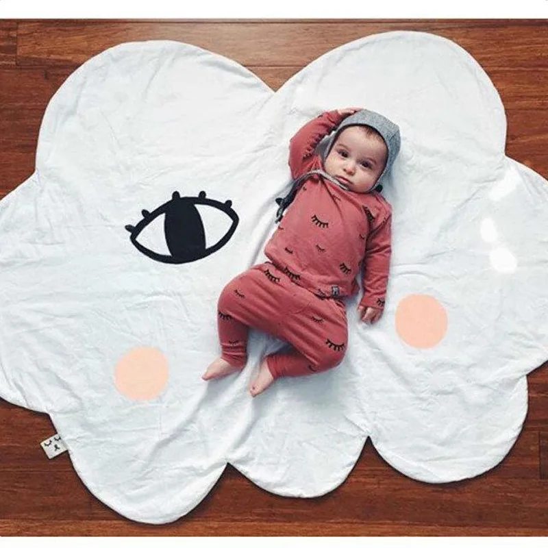 Детское одеяло с мультяшной улыбкой и облаком хлопковое Пеленальное Одеяло