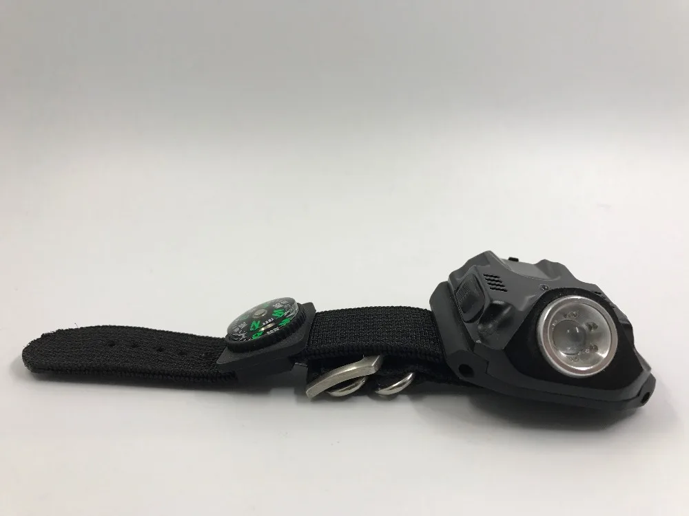 HY wrist light watch flashlight compass waterproof black built-in battery tactical | Лампы и освещение