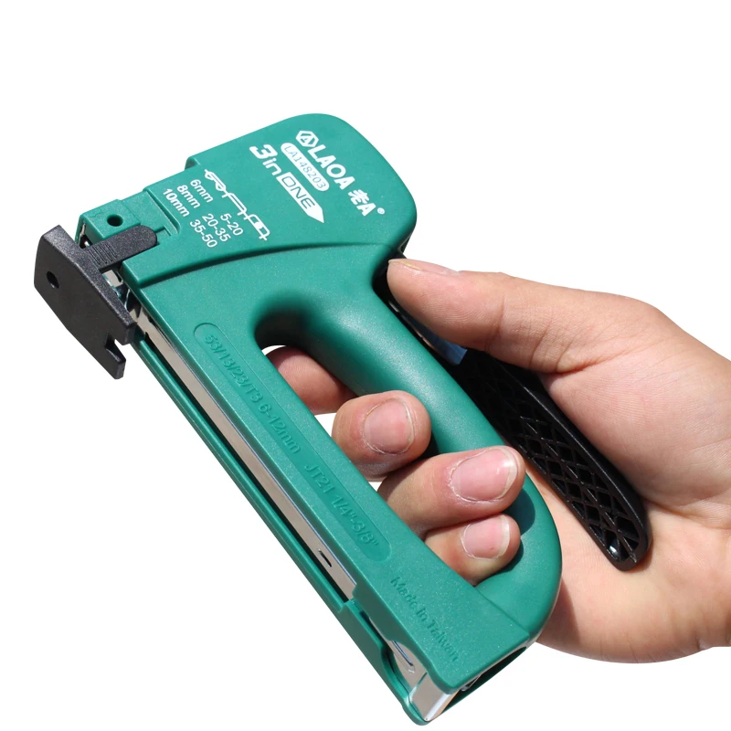 

LAOA Multifunction Nail Gun 5-in-1 Nail Staple Gun Metal / ABS Furniture Stapler Manual Nailer Tacker with Free Cost Nails