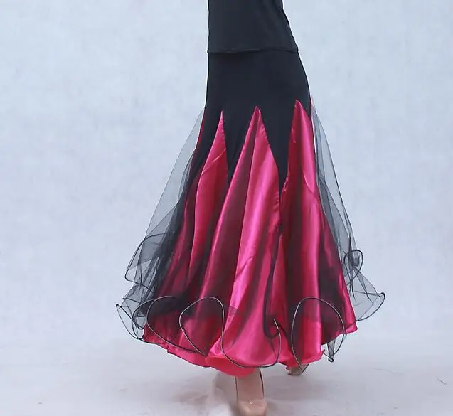 Дважды двухслойные сетчатый юбки современного бального танца конкурс юбка |