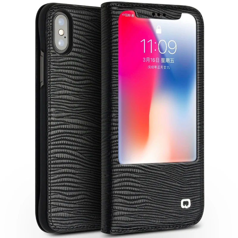 QIALINO чехол для телефона из натуральной кожи iPhone X деловой стиль ручная работа