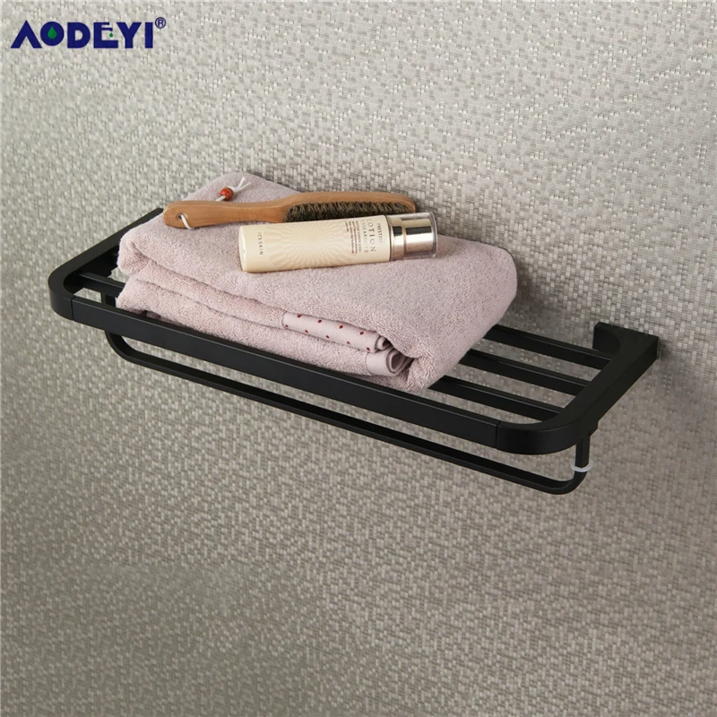 Настенный держатель для полотенец AODEYI матовая Черная Вешалка ванной комнаты
