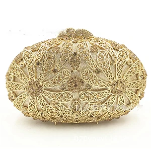 Gold XIYUAN, брендовая, ручная работа, вечерняя сумочка, клатчи, высокое качество, кристалл, алмаз, вечерняя сумка, женские клатчи, с отверстиями, женский клатч - Цвет: Gold