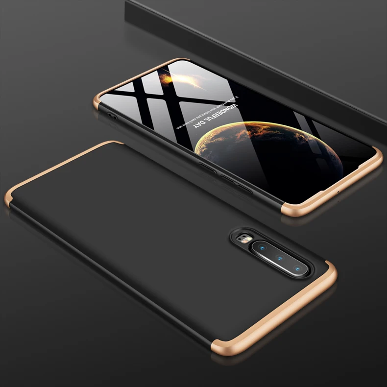 gold black gold GKK для huawei P30 pro lite чехол Полная защита анти-шок и защита Жесткий Pc матовый для huawei P30 lite Nova 4e чехол - Цвет: gold black gold
