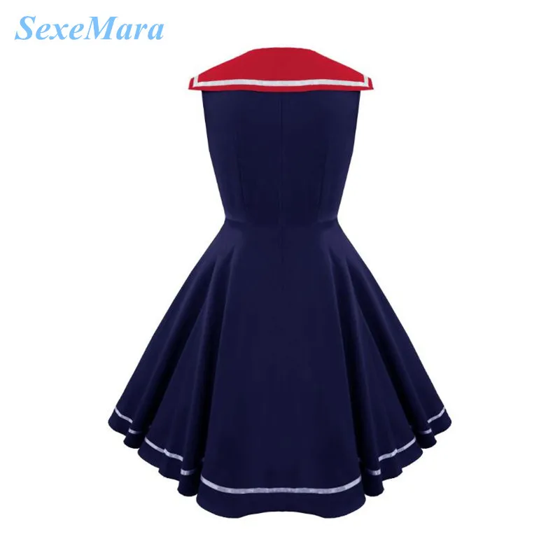 SexeMara New Christmas Year Red V Neck Vintage 50s Rockabilly Housewife Casual Full Circle Swing Dress Party Vestidos | Женская одежда