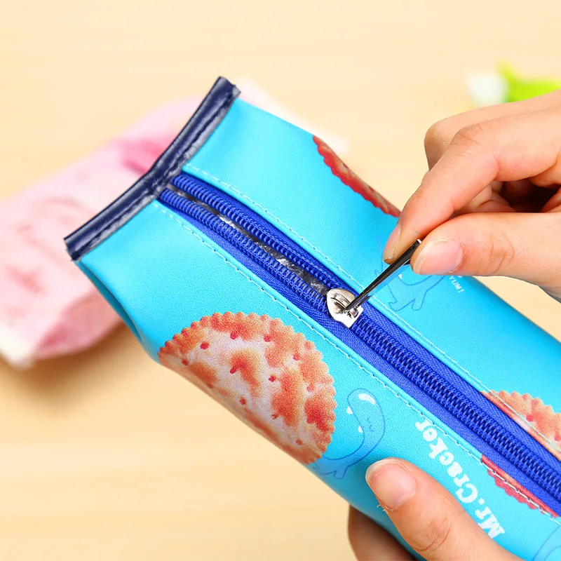 Симпатичные с изображением печенья макарон пенал для чехол из искусственной