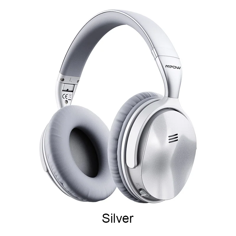 Silver-H5 Mpow H5 2nd Беспроводной Bluetooth гарнитура Bluetooth активные Шум шумоподавления наушники с 18 часов проигрывания Шум микрофон с функцией шумоподавления - Цвет: Silver-H5