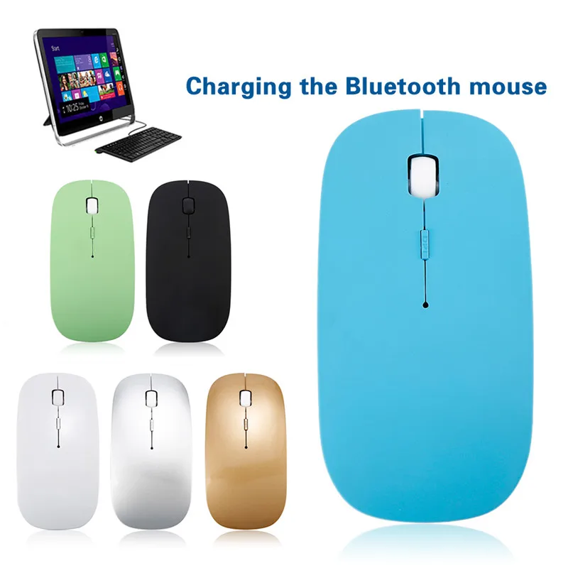 Новинка 2017 перезаряжаемая Bluetooth Беспроводная тонкая мышь Alphun мыши для ноутбука