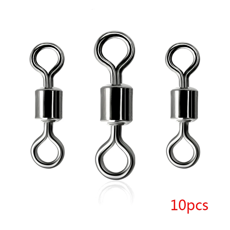 10pcs OLOEY 10-50 шт. шарикоподшипник вращающиеся твердые кольца рыболовный разъем 1 см длина океанская лодка рыболовные крючки - Цвет: 10pcs