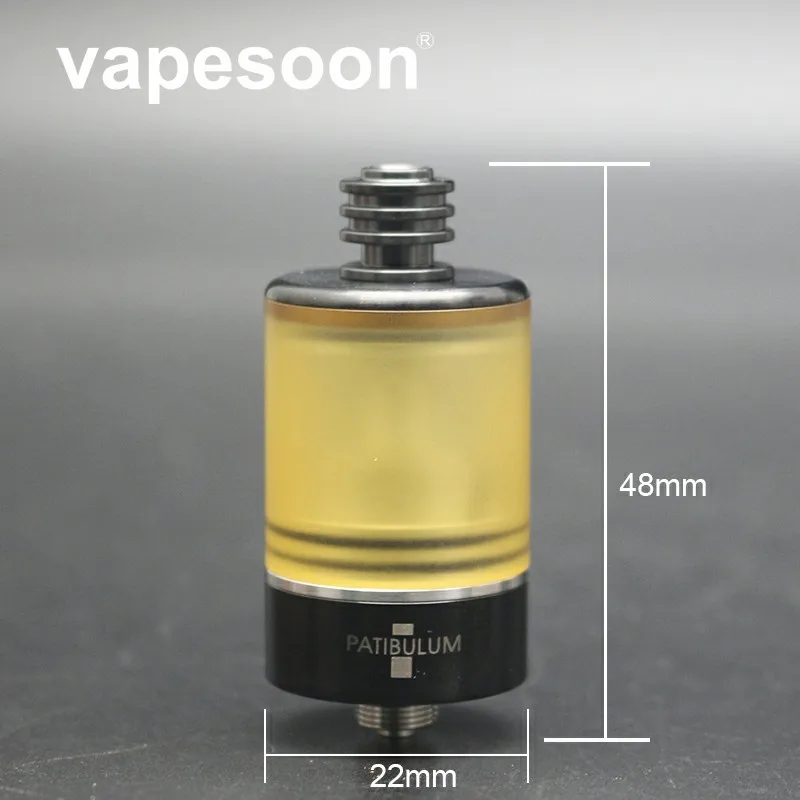 

Patibulum Style RTA 3.5ml MTL RTA Tank 22mm Atomizer Single Coil Cooling Drip Tip PEI Tube e-Cigarette