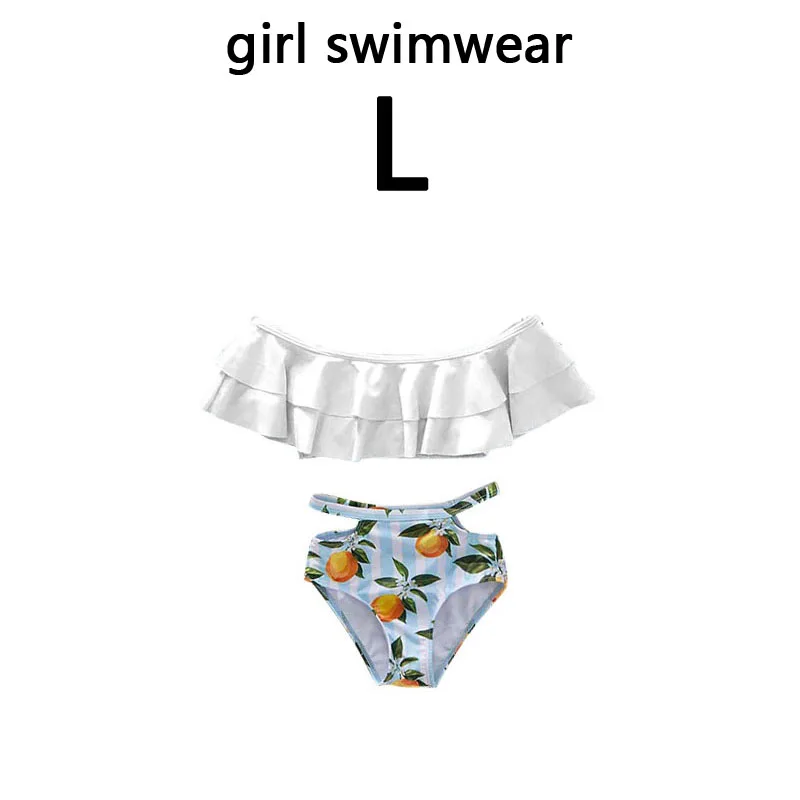girl size L Семейный комплект бикини для женщин; коллекция года; Летние оранжевые купальники с принтом для мамы и дочки; пляжные шорты для мальчиков; купальник для мамы и дочки - Цвет: girl size L