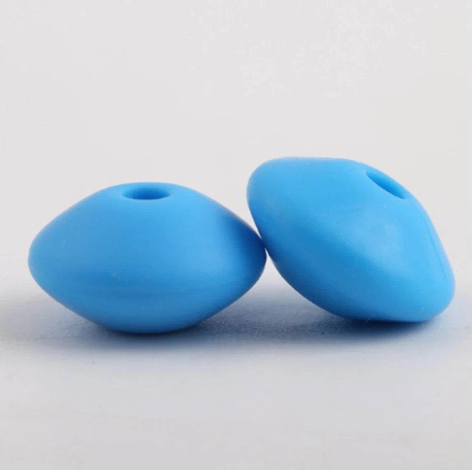Sky Blue Силиконовые счеты бусины 30 шт. DIY пустышки цепи аксессуары бусы, не содержат Бисфенол А сделано для мамы чечевицы пищевой класс детский Прорезыватель 12 мм - Цвет: Sky Blue