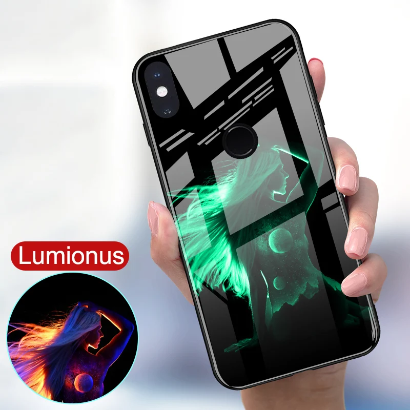 Светящиеся сексуальные боди-арт стеклянные Чехлы для XiaoMi Mi 6 6X Mi6 космическая