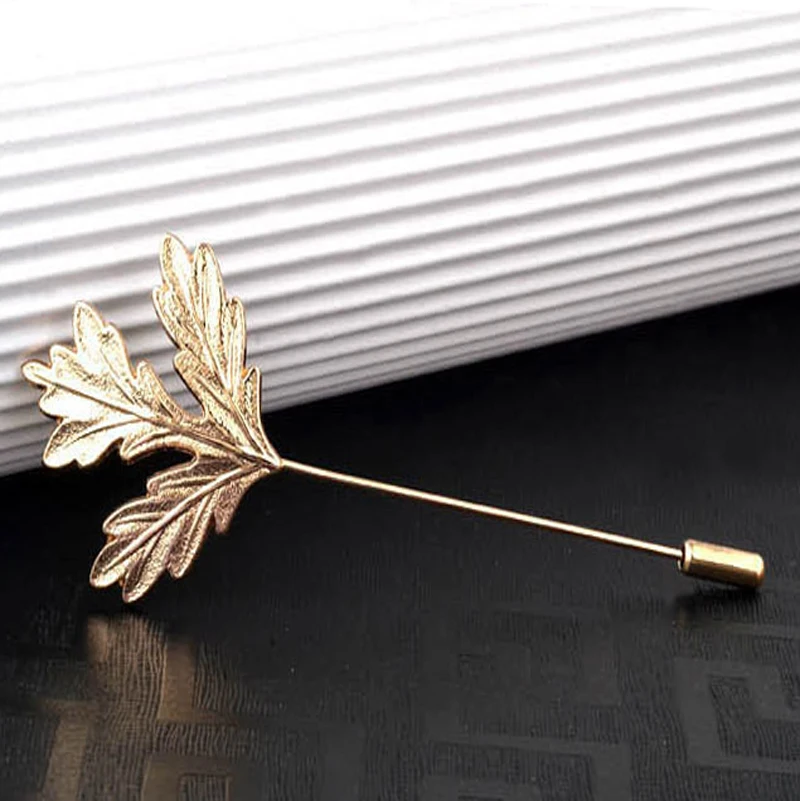 Золотистые и Серебристые аксессуары для костюмов в виде кленовых листьев|brooch