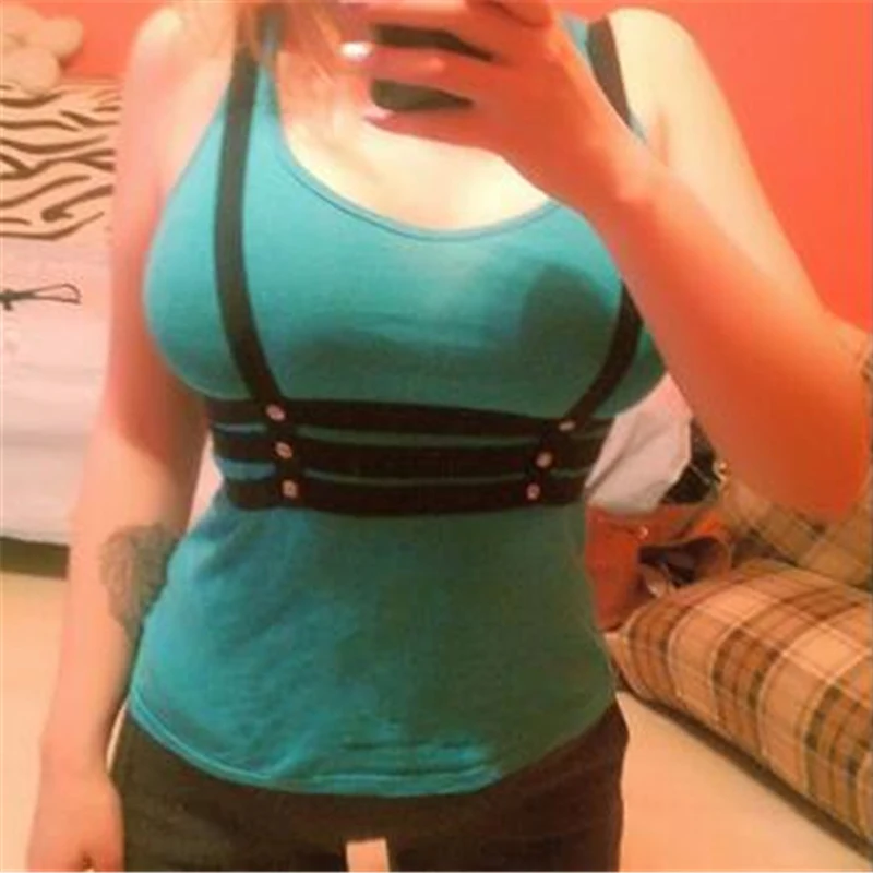 Сексуальный черный тело упряжь бра бандаж крест галстук белье Топ Мода заклепки