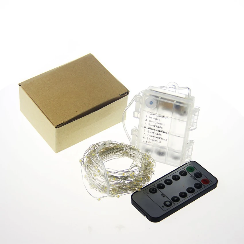 Светодиодная гирлянда на батарейках с пультом дистанционного управления гибкая