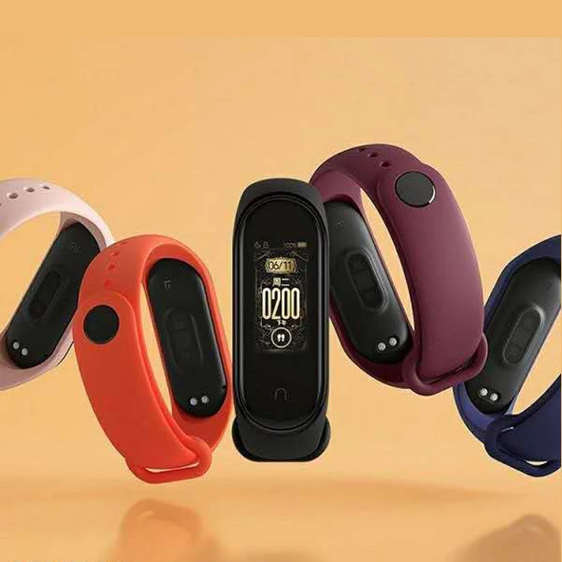 Новый оригинальный Смарт браслет Xiaomi Mi Band 4 Miband фитнес с пульсом 135 мАч цветной