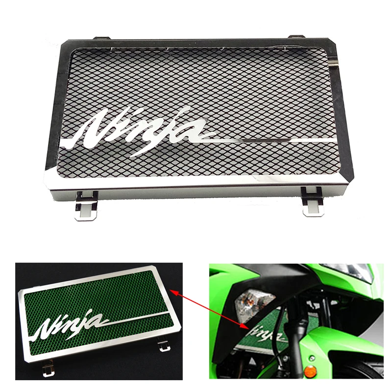 Для Kawasaki ZX250R ZX300R Ninja EX 250 300 мотоциклетная решетка радиатора из нержавеющей стали Защитная крышка ZX250R 08-12