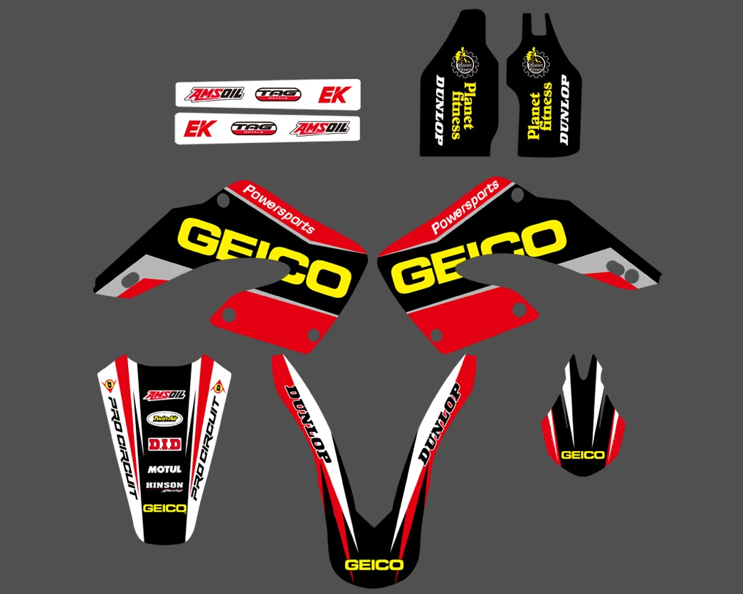 Мотоциклетная команда Графика наклейки для Honda CR125 CR125R CR250 CR250R 2000 2001 CR 125 250 125R 250R