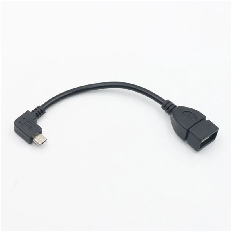 CatXaa 16 см Угловая головка Micro USB к кабелю OTG Зарядное устройство черный провод